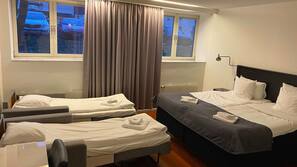 Desk, blackout drapes, iron/ironing board, free WiFi