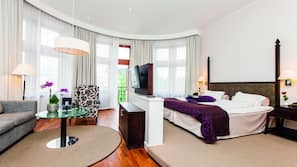Premium bedding, pillow top beds, minibar, individually decorated