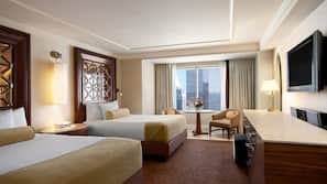 In-room safe, desk, laptop workspace, blackout drapes