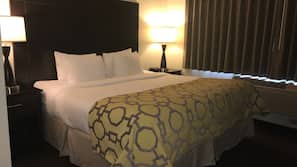 Pillowtop beds, desk, laptop workspace, iron/ironing board