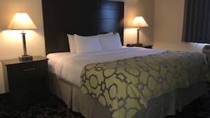 Pillowtop beds, desk, laptop workspace, iron/ironing board