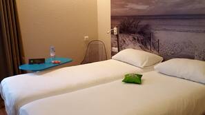 Premium bedding, soundproofing, iron/ironing board