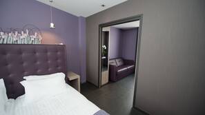 Select Comfort beds, minibar, in-room safe, desk