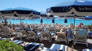 Private beach nearby, sun-loungers, beach umbrellas