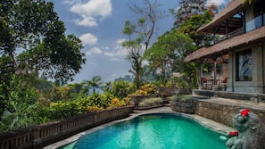 Outdoor pool, open 7:00 AM to 8:00 PM, pool umbrellas, sun loungers