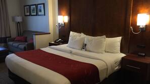 Desk, blackout drapes, iron/ironing board, free WiFi