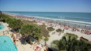 On the beach, white sand