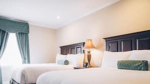 Premium bedding, down comforters, pillowtop beds, individually decorated