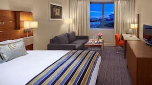 In-room safe, desk, laptop workspace, blackout curtains
