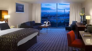 In-room safe, desk, laptop workspace, blackout curtains