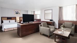 32-inch LCD TV with satellite channels, pay movies