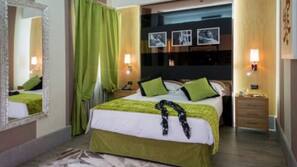 Luxe beddengoed, een minibar, een kluis op de kamer, extra bedden