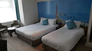 Desk, blackout curtains, iron/ironing board, cots/infant beds