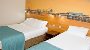 Desk, blackout curtains, iron/ironing board, cots/infant beds