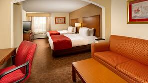 Premium bedding, desk, blackout curtains, iron/ironing board