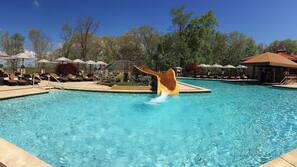 Indoor pool, seasonal outdoor pool, cabanas (surcharge), pool umbrellas
