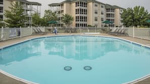 Indoor pool, outdoor pool, pool umbrellas, sun loungers