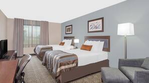 Hypo-allergenic bedding, in-room safe, desk, iron/ironing board