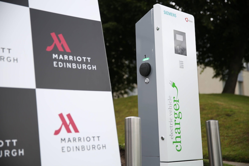 Electric vehicle charging station, Edinburgh Marriott Hotel