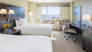 Premium bedding, down comforters, pillowtop beds, in-room safe