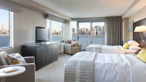 Premium bedding, down comforters, pillowtop beds, in-room safe
