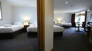 Desk, blackout curtains, iron/ironing board, free WiFi