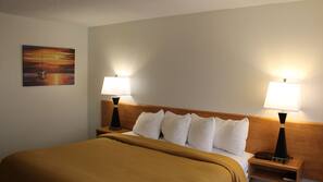 Premium bedding, desk, iron/ironing board, linens
