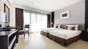 In-room safe, desk, laptop workspace, iron/ironing board