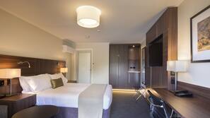 In-room safe, desk, laptop workspace, blackout curtains
