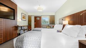 In-room safe, desk, laptop workspace, blackout curtains