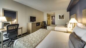 In-room safe, desk, laptop workspace, blackout curtains