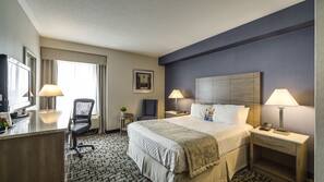 In-room safe, desk, laptop workspace, blackout curtains