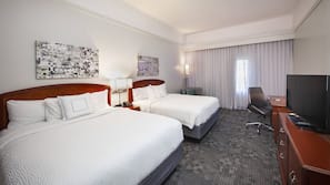 Premium bedding, desk, iron/ironing board, free cribs/infant beds