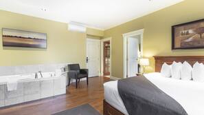 Premium bedding, desk, blackout drapes, iron/ironing board