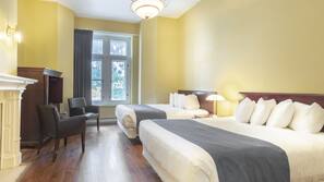 Premium bedding, desk, blackout drapes, iron/ironing board