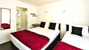 Blackout curtains, free WiFi, linens