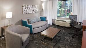 In-room safe, desk, laptop workspace, blackout drapes