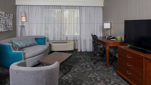 In-room safe, desk, laptop workspace, blackout drapes