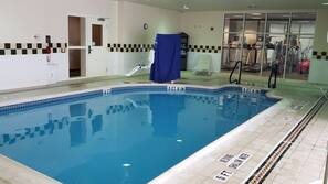 Indoor pool, open 6:00 AM to 10:00 PM, sun loungers