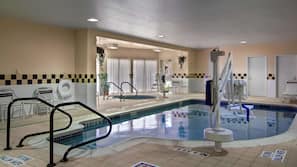 Indoor pool, open 6:00 AM to 10:00 PM, sun loungers
