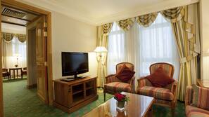32-inch flat-screen TV with premium TV channels