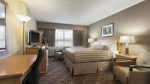 Premium bedding, blackout curtains, iron/ironing board