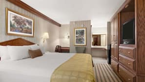 In-room safe, desk, laptop workspace, blackout curtains