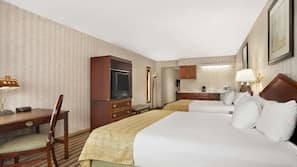 In-room safe, desk, laptop workspace, blackout curtains