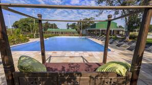 2 outdoor pools, open 8:00 AM to 5:30 PM, pool umbrellas, pool loungers