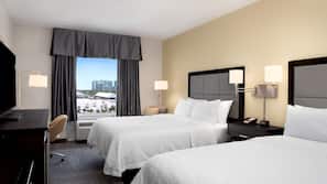 In-room safe, desk, laptop workspace, blackout curtains