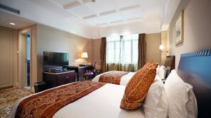 Premium bedding, memory foam beds, minibar, in-room safe