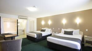 In-room safe, desk, laptop workspace, blackout curtains