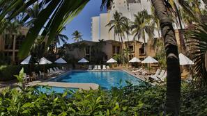 Outdoor pool, pool umbrellas