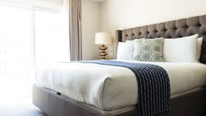 Egyptian cotton sheets, premium bedding, down comforters, minibar